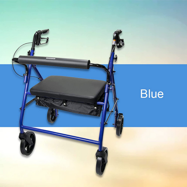 Mckesson Bariatric Rollator Walker With Seat And 8 Wheels 400 Lb Cap