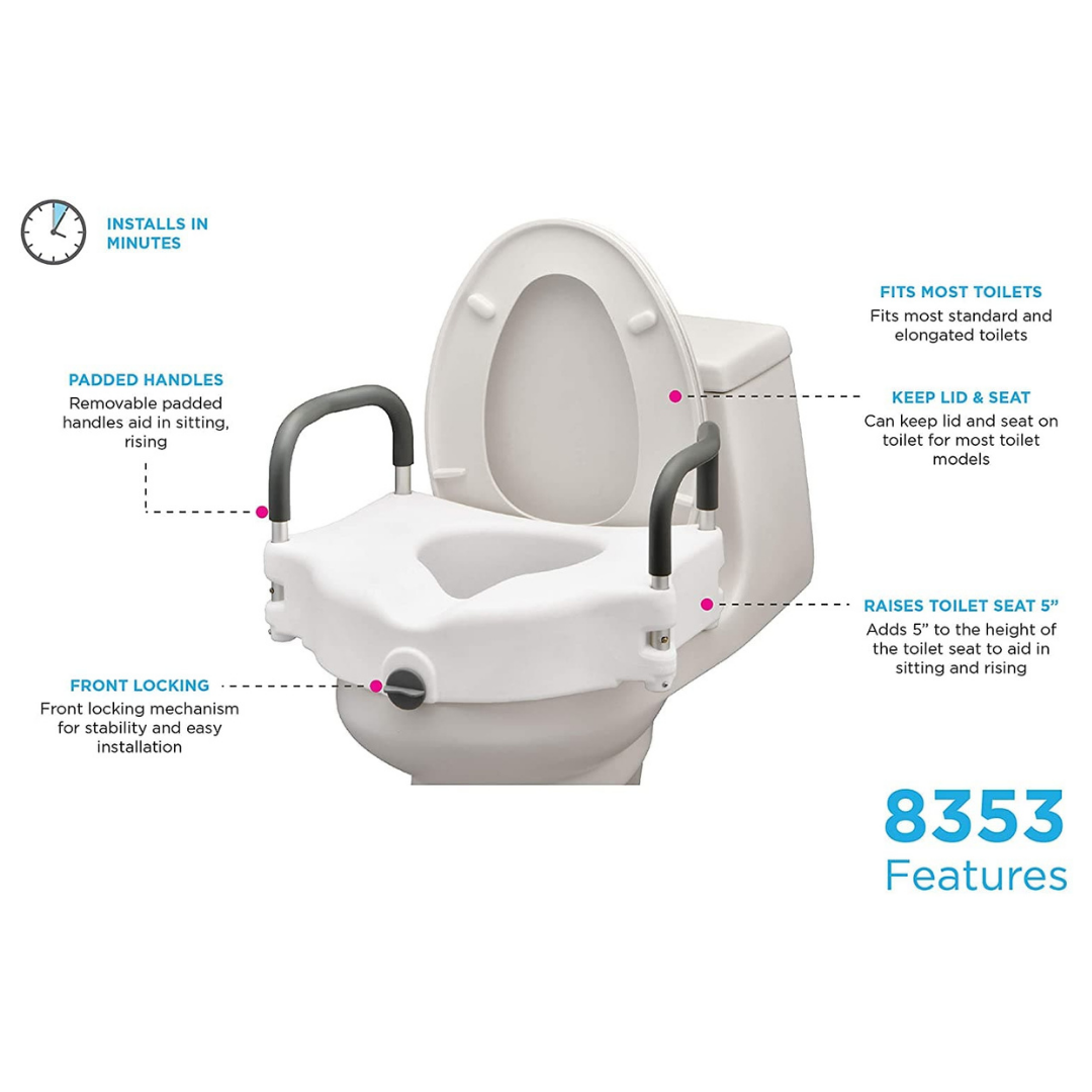 Nova Toilet Seat Riser with Arms - Bellevue Healthcare
