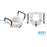 Nova Medical 5 Inch Raised Toilet Seat with Arms & Locking Mechanism - Fits Standard or Elongated - Senior.com Raised Toilet Seats