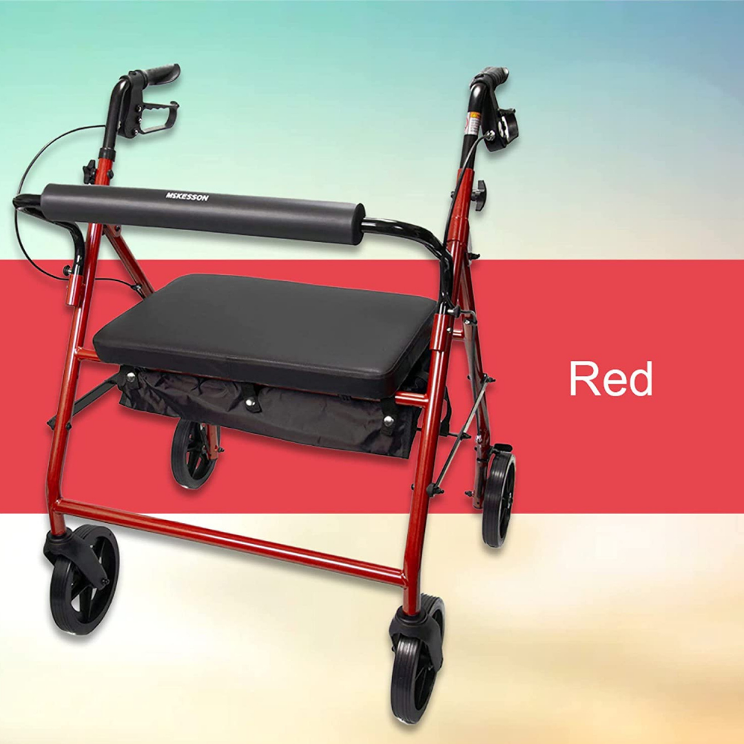 Mckesson Bariatric Rollator Walker with Seat and 8" Wheels 400 lb Cap