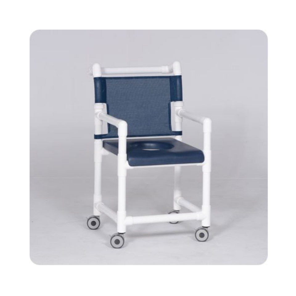 IPU Deluxe Rolling Shower Chair with Commode Opening & Closed Seat