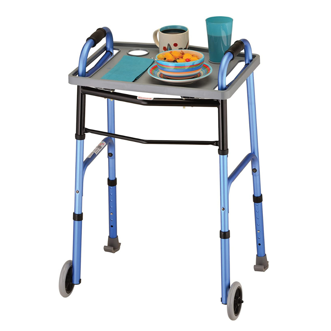 Nova Medical Walker Tray Food Tray with 2 Cup Holders