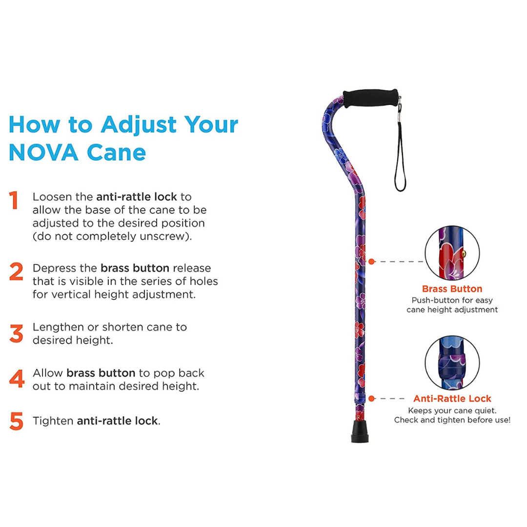 Nova Medical Heavy Duty Bariatric Offset Designer Canes - Senior.com Canes
