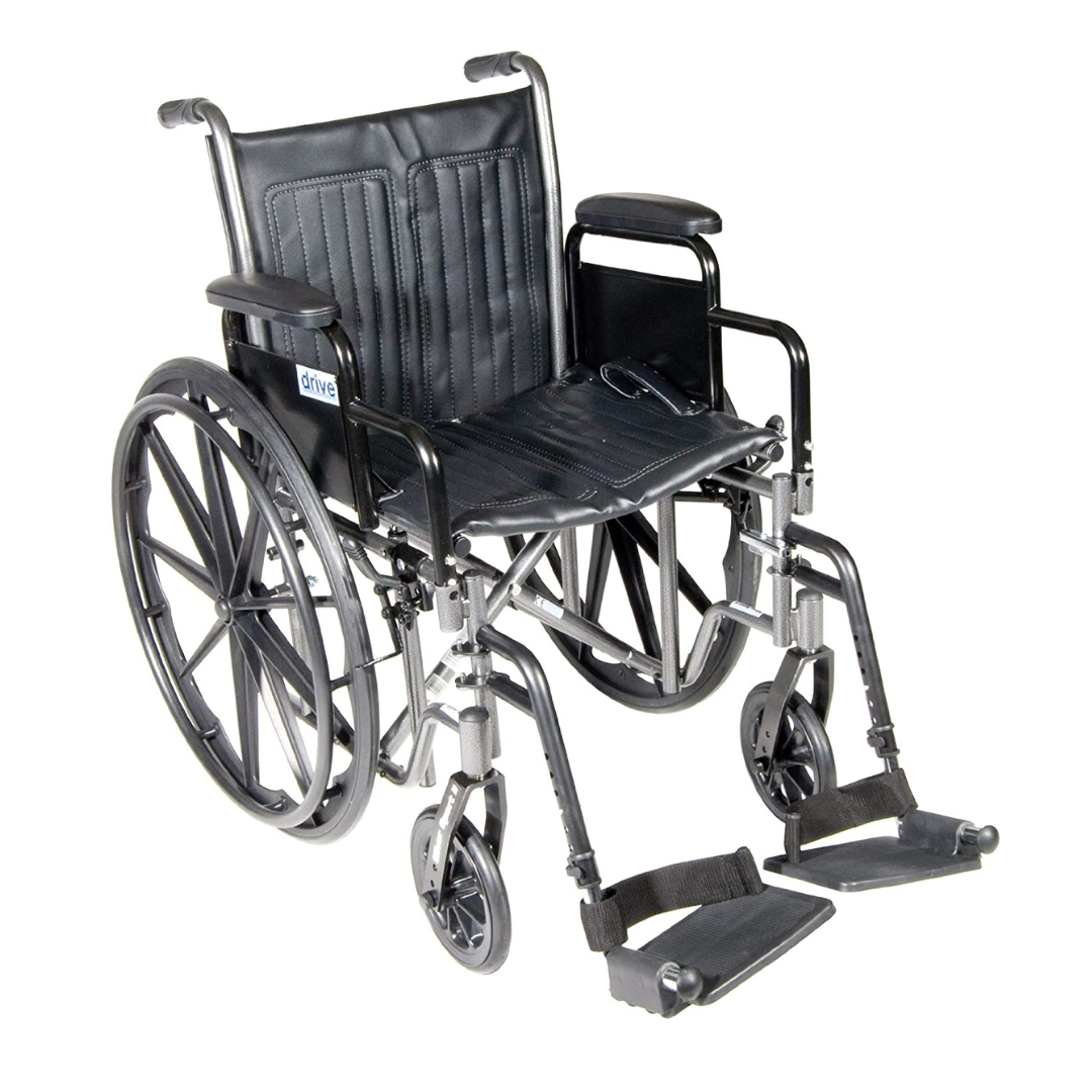 Drive Medical Silver Sport 2 Folding Wheelchair - Swing Away or Elevating Leg Rests - Senior.com Wheelchairs
