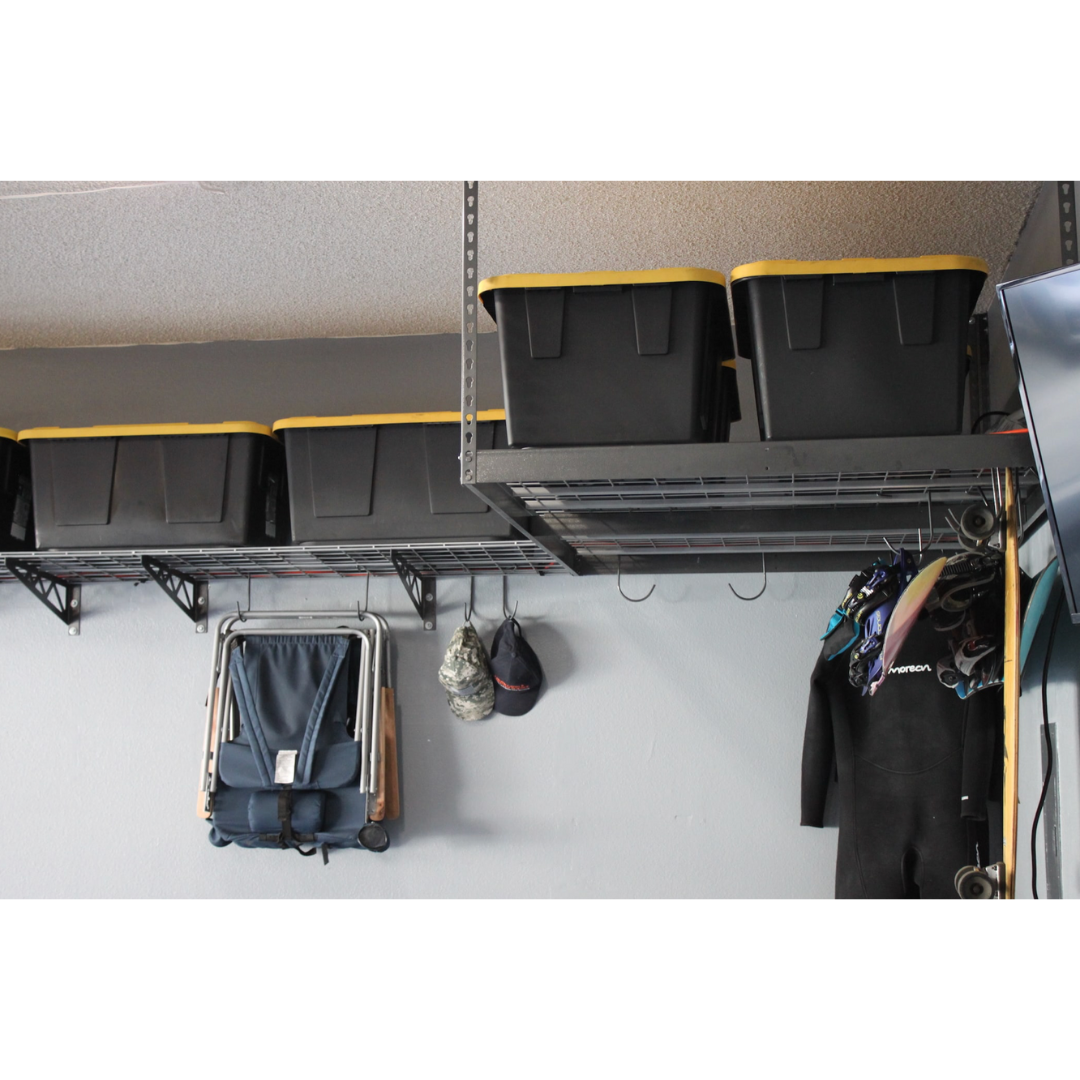 MonsterRax Combo Kit – 2 Pack of 4×8 Overhead Garage Storage Racks with Hook Set - Senior.com Storage Racks