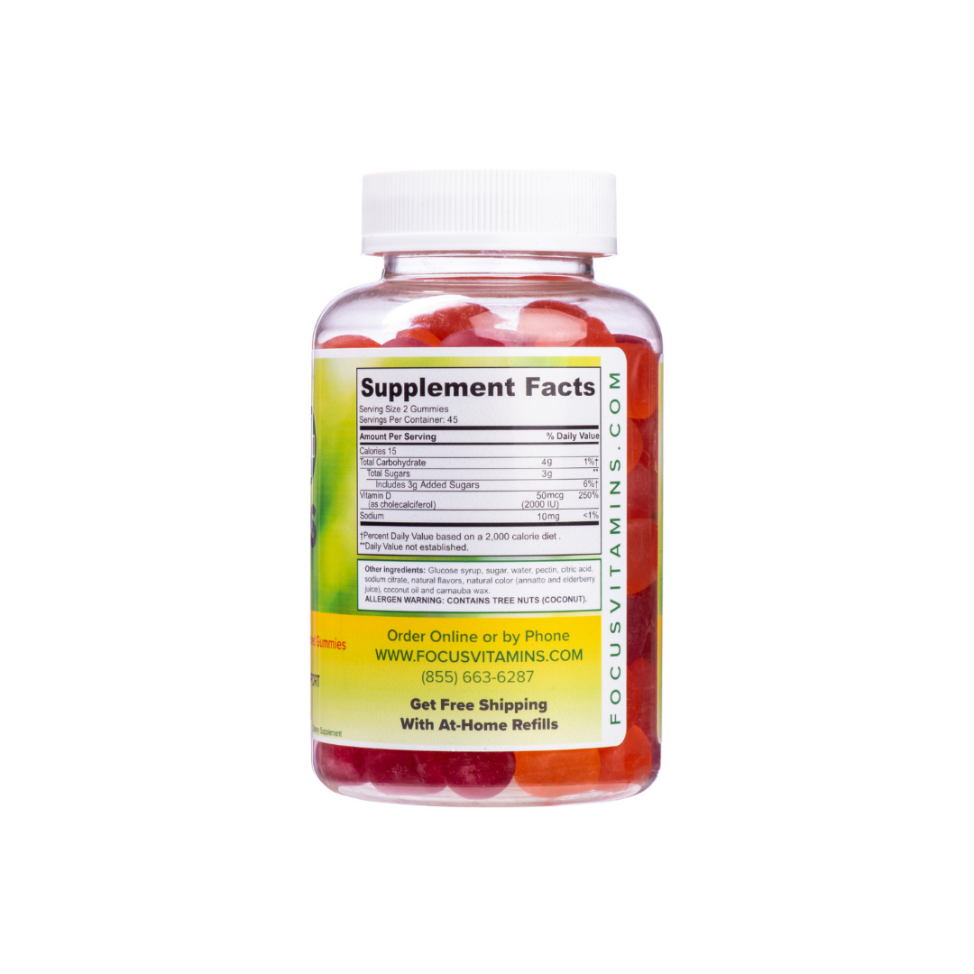 Focus Vitamin D-3 Immune System Support Gummies - 45 Day Supply - Senior.com Vitamins & Supplements
