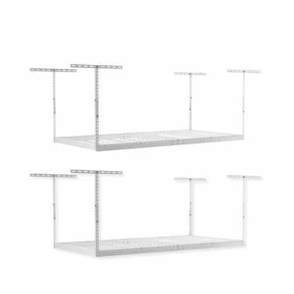MonsterRax Combo Kit – 2 Pack of 4×8 Overhead Garage Storage Racks with Hook Set - Senior.com Storage Racks