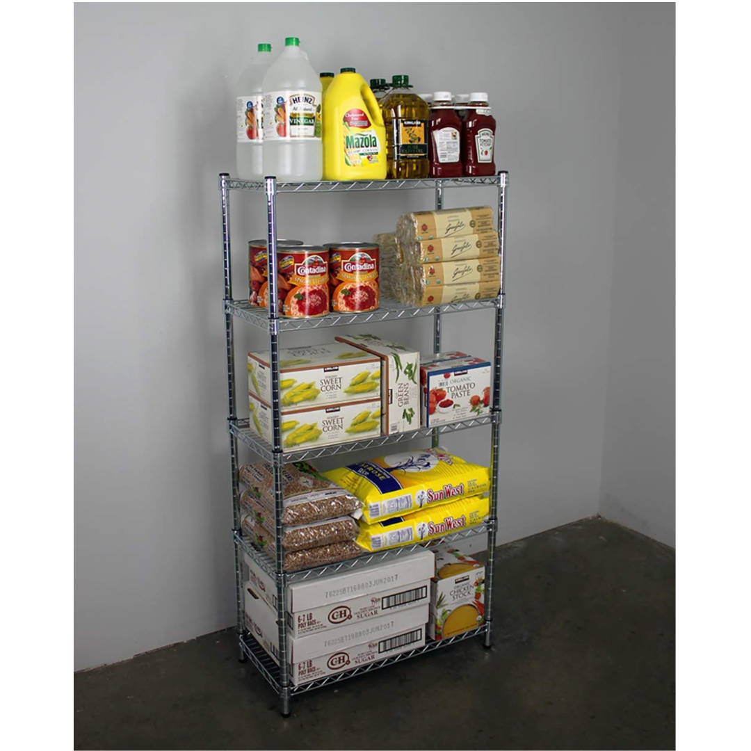 SafeRacks 4-Tier Wire Shelving Storage Racks - 18” x 36” x 72” - Senior.com Standing Storage Racks