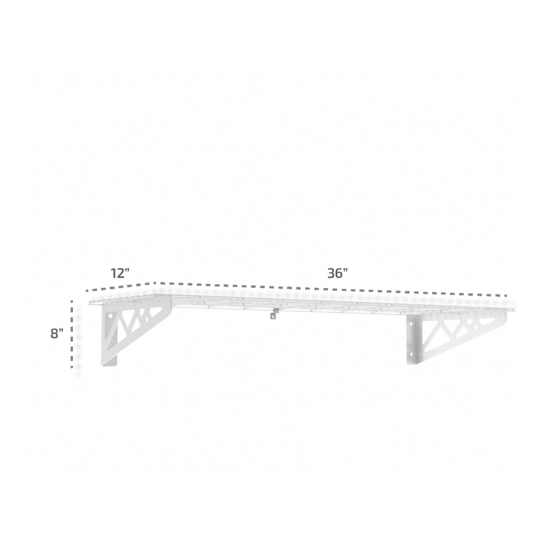 MonsterRax 12″ x 36″ Wall Shelves  - Two Pack with Hooks - 300 lb Cap - Senior.com Wall Racks