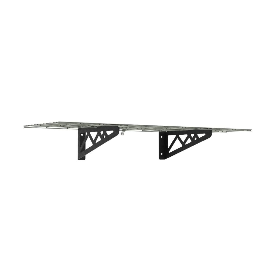 MonsterRax 18″ x 48″ Wall Shelves - Two Pack with Hooks - 500 lb Cap - Senior.com Wall Racks