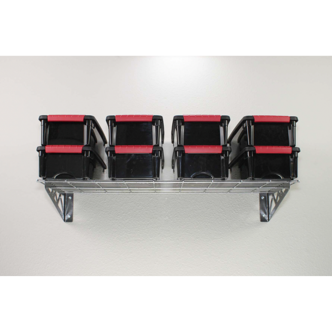 MonsterRax 18″ x 48″ Wall Shelves - Two Pack with Hooks - 500 lb Cap - Senior.com Wall Racks