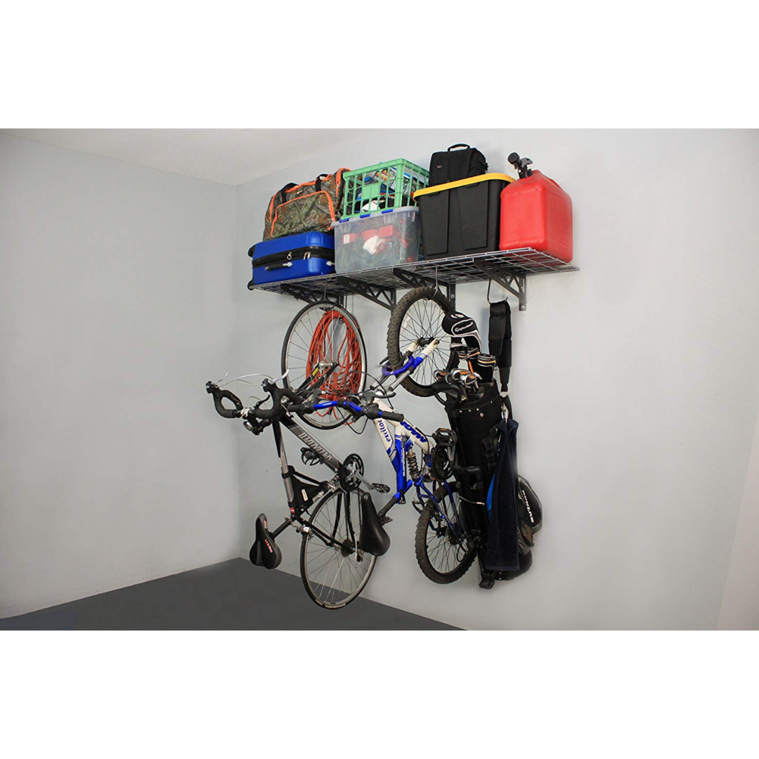 MonsterRax 18″ x 48″ Wall Shelves - Two Pack with Hooks - 500 lb Cap - Senior.com Wall Racks
