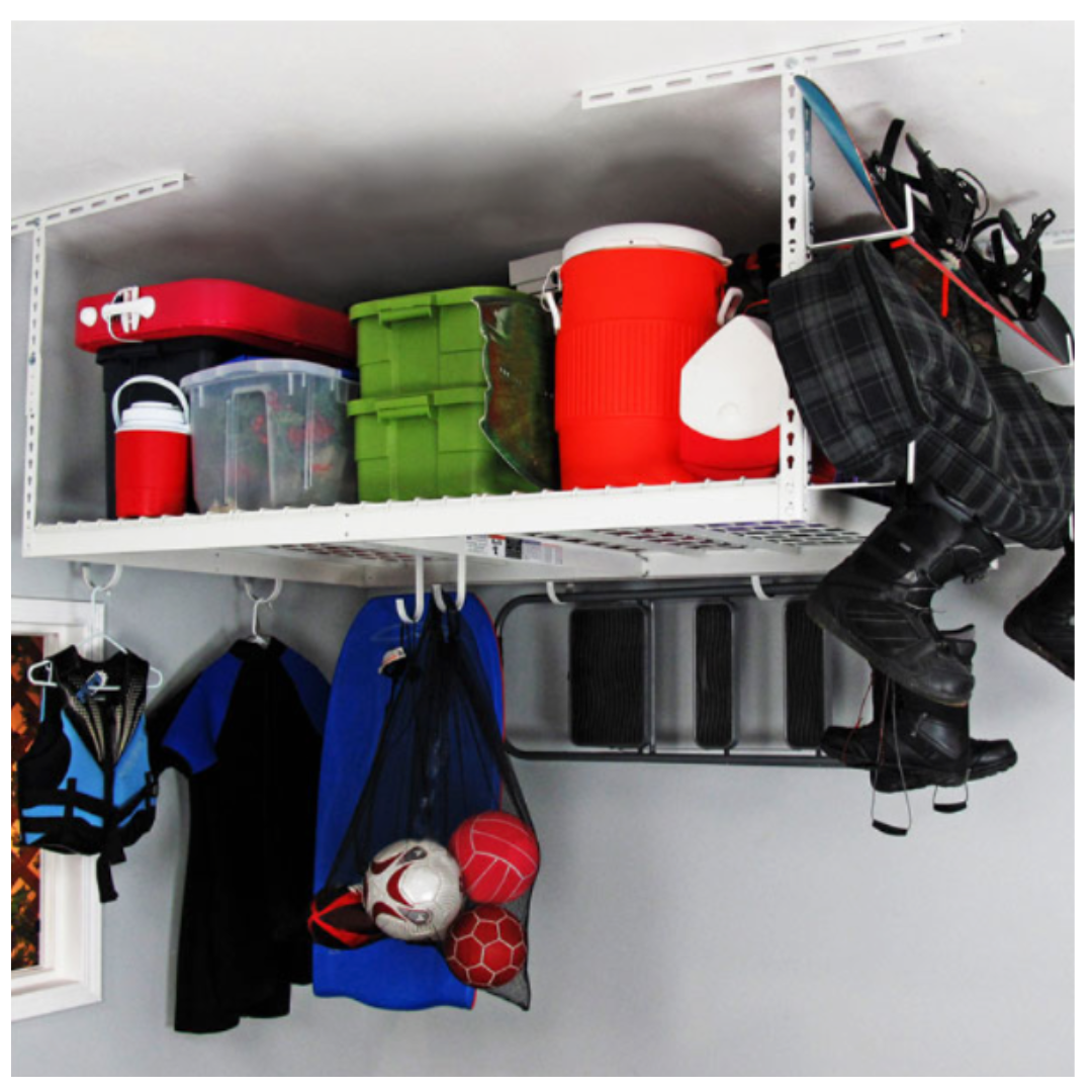 SafeRacks 4 ft. x 8 ft. Overhead Garage Storage Rack and Accessories Kit