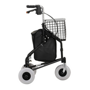 Nova Medical Traveler 3 Wheel Rollator Walker - 8” Wheels, Includes Bag, Basket and Tray - Senior.com Rollators