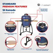 Lifesmart 6-in-1 Kamado 18" Grill with Accessory Bundle - Senior.com Grills & Barbecues
