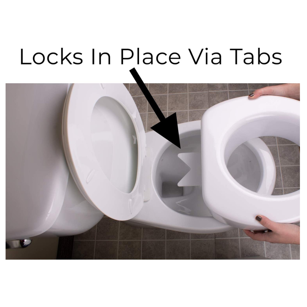 Carex Quick-Lock Raised Toilet Seat with Rear Sliding Lock - Senior.com Raised Toilet Seats