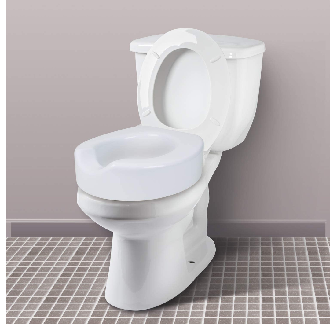 Carex Quick-Lock Raised Toilet Seat with Rear Sliding Lock - Senior.com Raised Toilet Seats