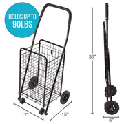 DMI Folding Lightweight Shopping Cart - Black - Senior.com Carts