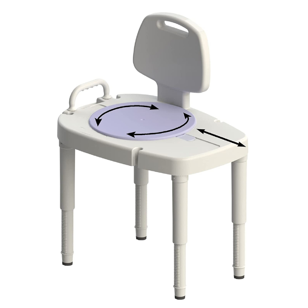 SP Ableware Sliding-Rotating Shower/Bath Transfer Bench With Back - Senior.com Shower Benches & Seats