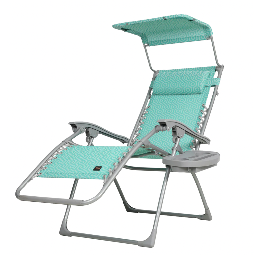 Bliss Hammocks 26" Zero Gravity Chairs w/ Sun-Shade, Drink Tray, and Pillow - Set of 2 - Senior.com Outdoor Chairs