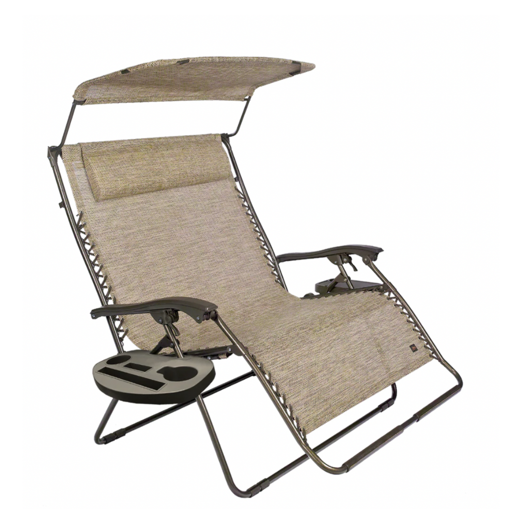 Bliss Hammocks 45" Wide 2-Person Zero Gravity Chair w/ Pillow, Canopy & Tray - Senior.com Outdoor Chairs