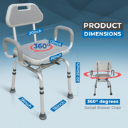 INNO Edge Medical Premium Bathroom 360 Degree Swivel Shower Chair - Senior.com Shower Chairs