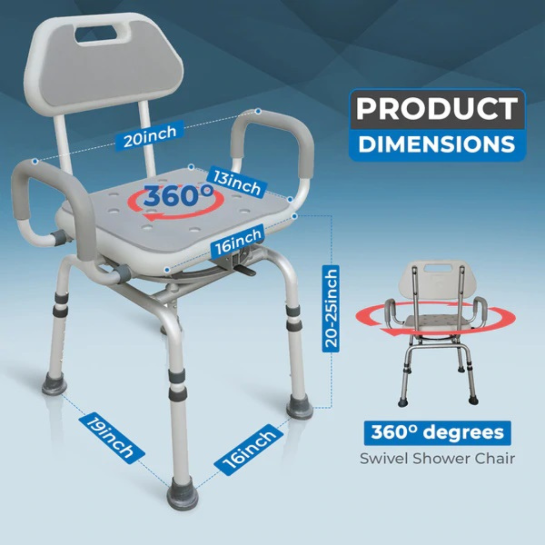 INNO Edge Medical Premium Bathroom 360 Degree Swivel Shower Chair