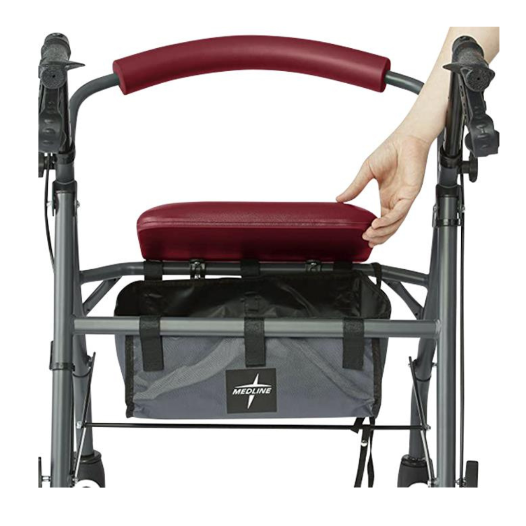 Medline Standard Steel Folding Rollator with Microban Treatment - Senior.com Rollators