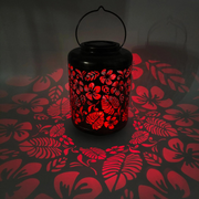 Bliss 12" Tall Decorative Solar LED Lantern Lights - Tropical Flower - Senior.com Camping Lights & Lanterns