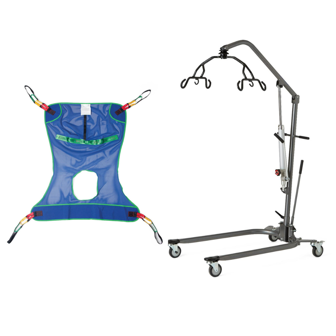 Medline Manual Hydraulic Patient Lift with 6 Point Cradle - Senior.com Patient Lifts
