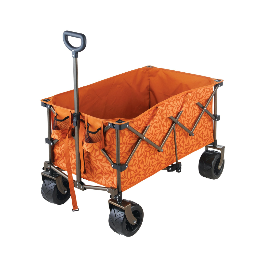 Bliss 36” Collapsible Beach Wagon w/ Storage Bag, Beverage Holders and Rotating Wheels - Senior.com Beach Cart