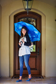 Topsy Turvy Designer Umbrellas - Drip Free Windproof - Purple Flower - Senior.com Umbrellas