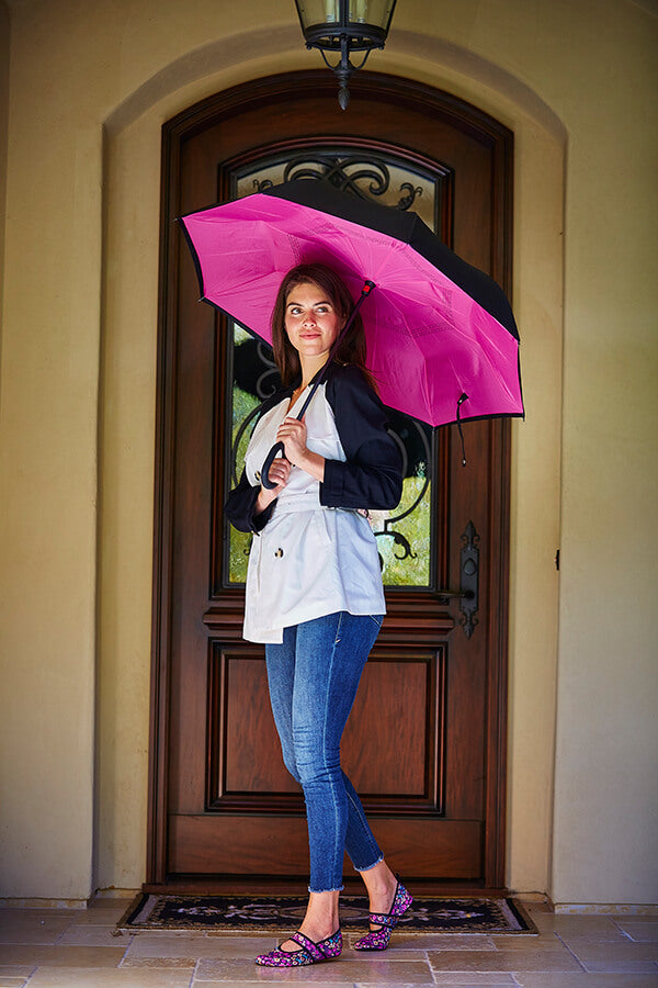 Topsy Turvy Designer Umbrellas - Drip Free Windproof - Sky - Senior.com Umbrellas