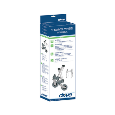 Drive Medical Locking Swivel Walker Wheels with Two Sets of Rear Glides - Senior.com Walker Parts & Accessories