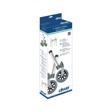 Drive Medical Swivel Lock Walker Wheels - 5 Adjustment Options - 1 Pair - Senior.com Walker Parts & Accessories