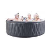 MSPA Premium Mont Blanc Relaxation and Hydrotherapy 118 Air Jet Bubble Spas Epi-Leather Style Round with X Beam Supreme Support - Senior.com Hot Tubs & Jacuzzis