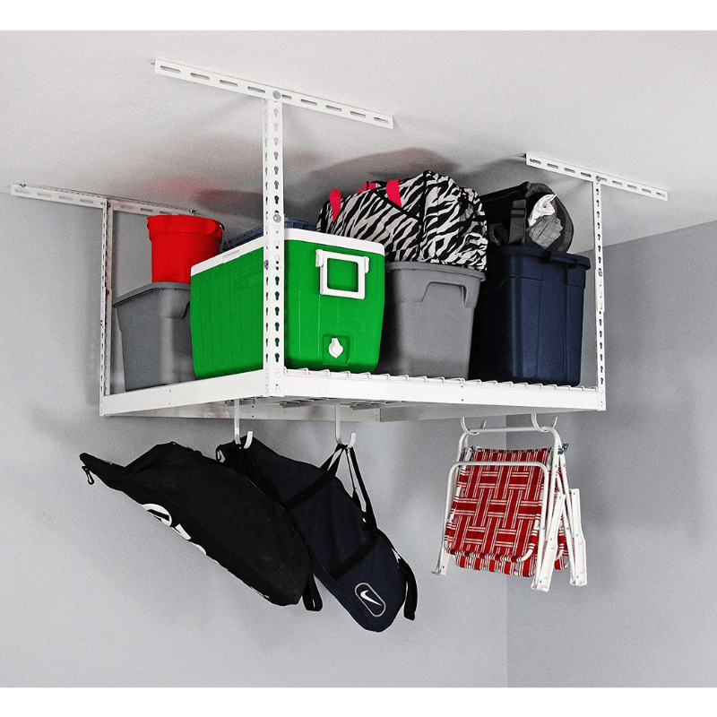 Saferacks 4 4 Overhead Garage Storage Rack White For Home Improvement