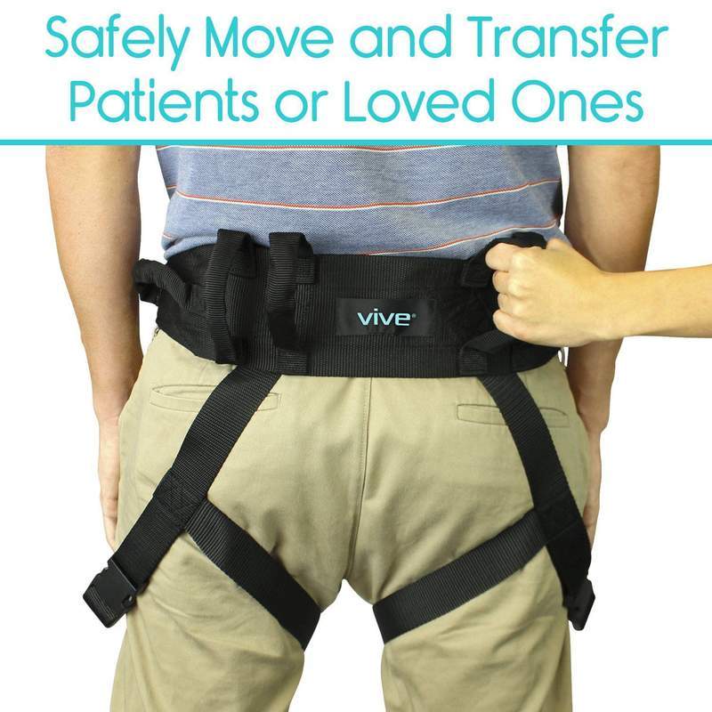 Vive Health Padded Patient Transfer Gait Belt with Leg Straps - Senior.com Gair Belts