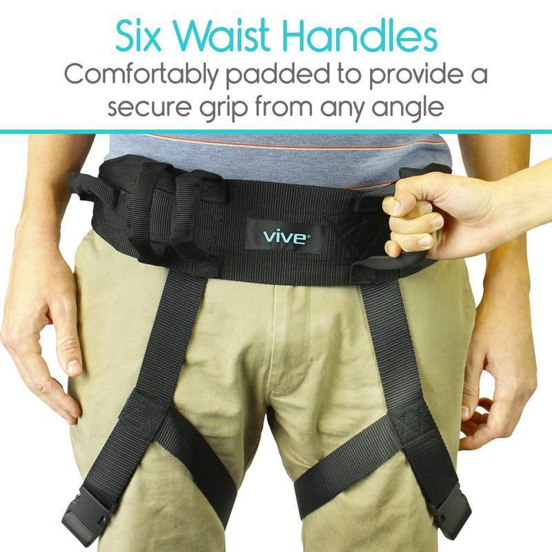 Vive Health Padded Patient Transfer Gait Belt with Leg Straps - Senior.com Gair Belts