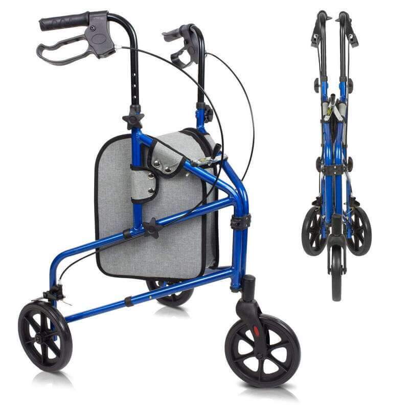 Vive Health Lightweight Folding 3 Wheel Rollator with Storage - Senior.com Rollators