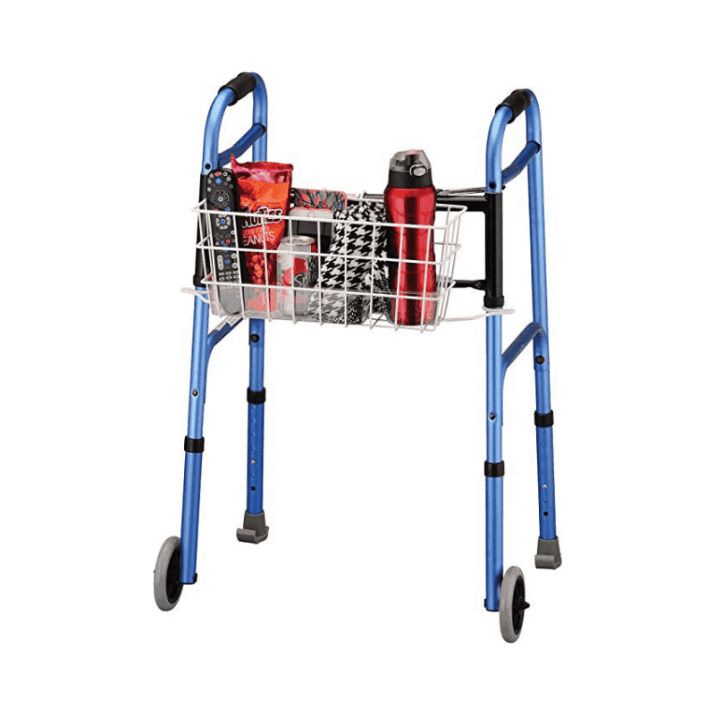 Nova Medical Universal Walker Basket with Insert Tray Cup Holder - Senior.com Walker Parts & Accessories