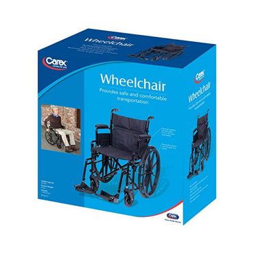Carex Compact Folding Wheelchair with Large 20” Padded Seat - Senior.com Wheelchairs