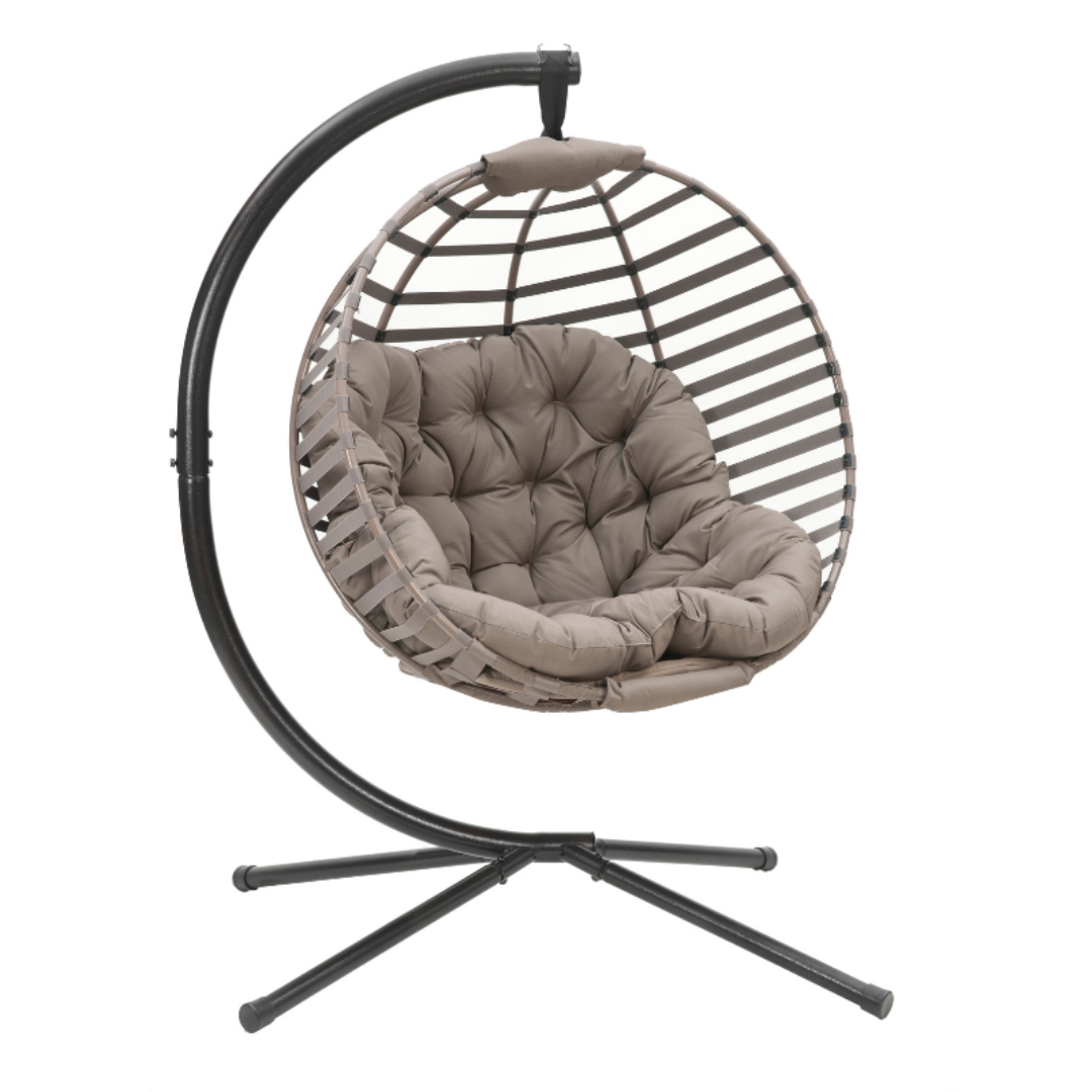 FlowerHouse Ball Hanging Indoor/Outdoor Chair W/Stand - Sand - Senior.com Hanging Chairs