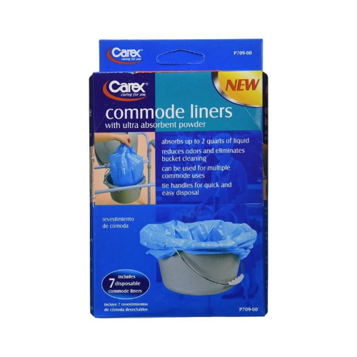 Carex Disposable Commode Liners With Absorbent Powder - 7 Per Box - Senior.com Commode Liners
