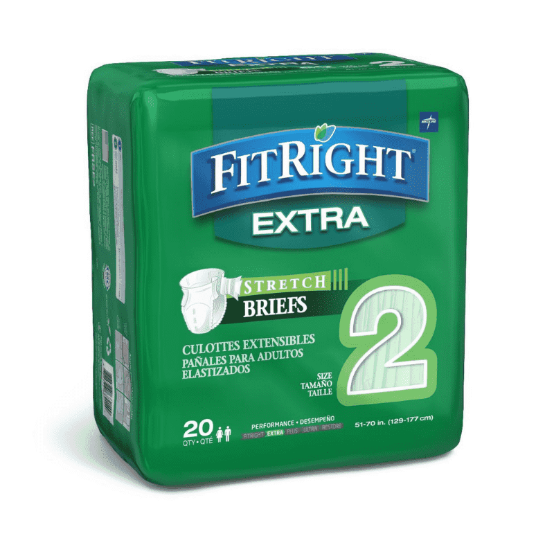 FitRight Extra-Stretch Adult Briefs - Case of 80 - Senior.com Incontinence