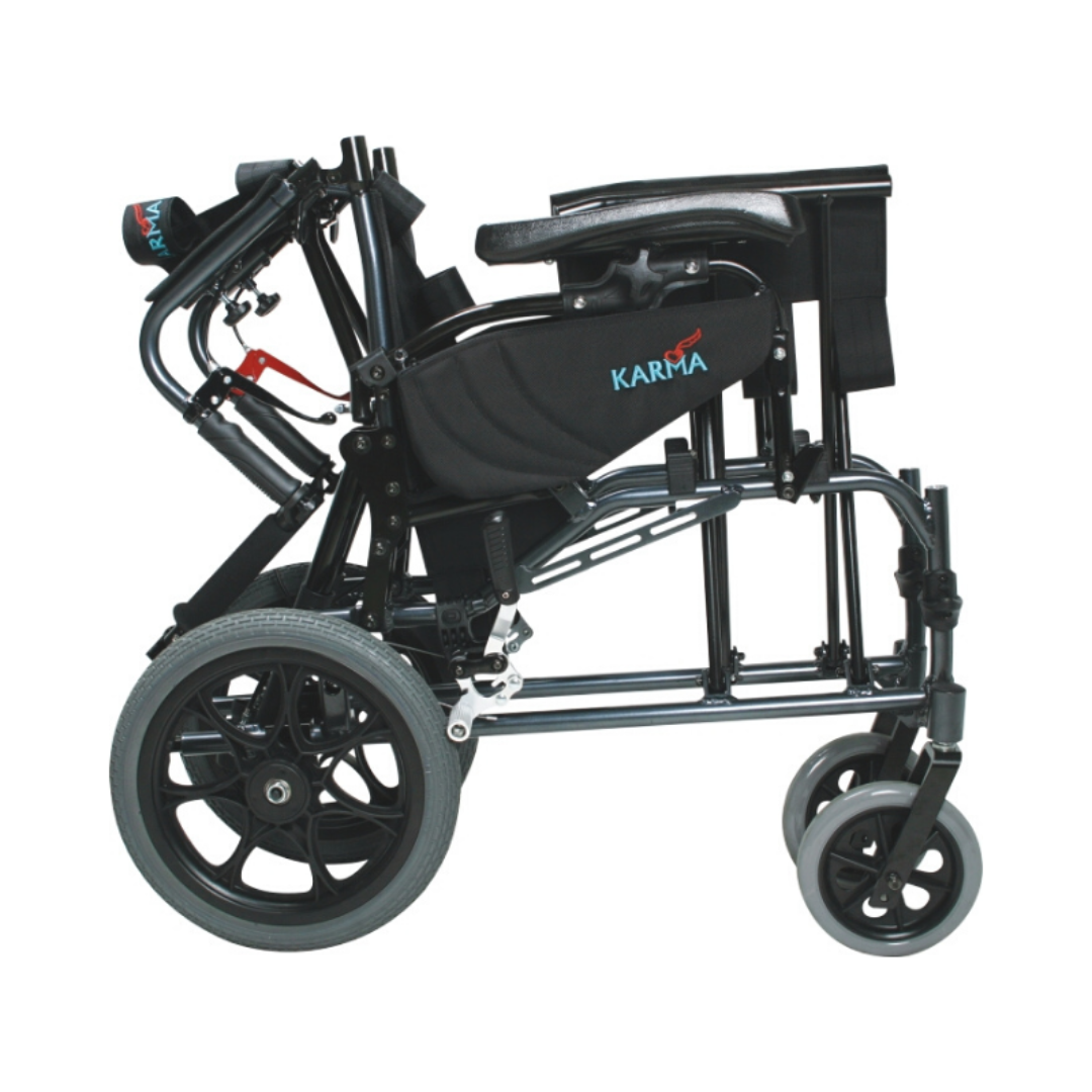 Karman Healthcare Ergonomic V-Seat Reclining Wheelchair, Diamond Black - Senior.com Wheelchairs