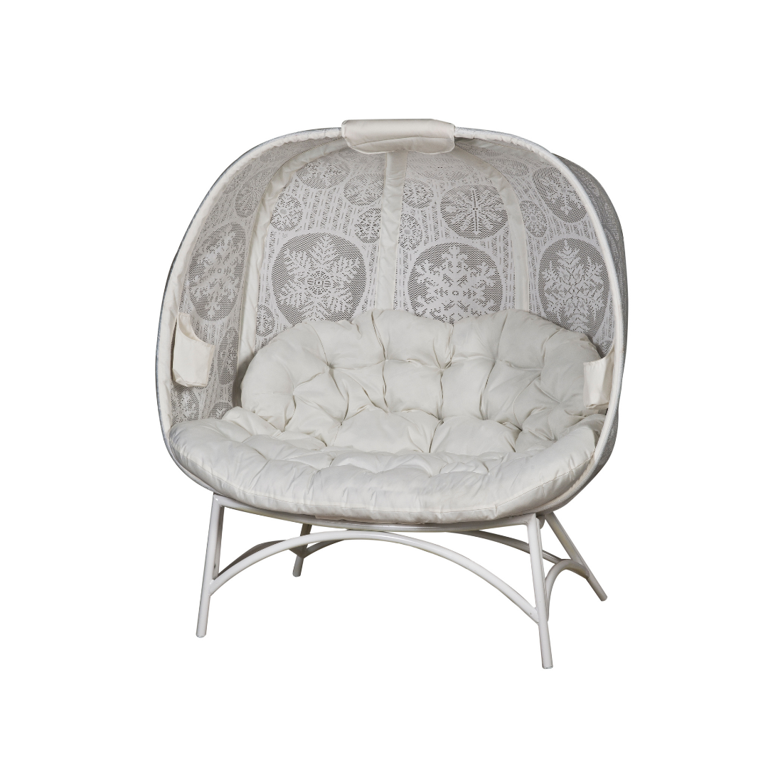 FlowerHouse Cozy Dream Catcher Pumpkin Love Seat Indoor Outdoor Chair Snowflake White