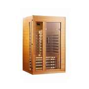SUNHEAT Ultra-Low EMF 2 Person Sauna with Dual Touch Panel Controls and LED Display - Senior.com Saunas