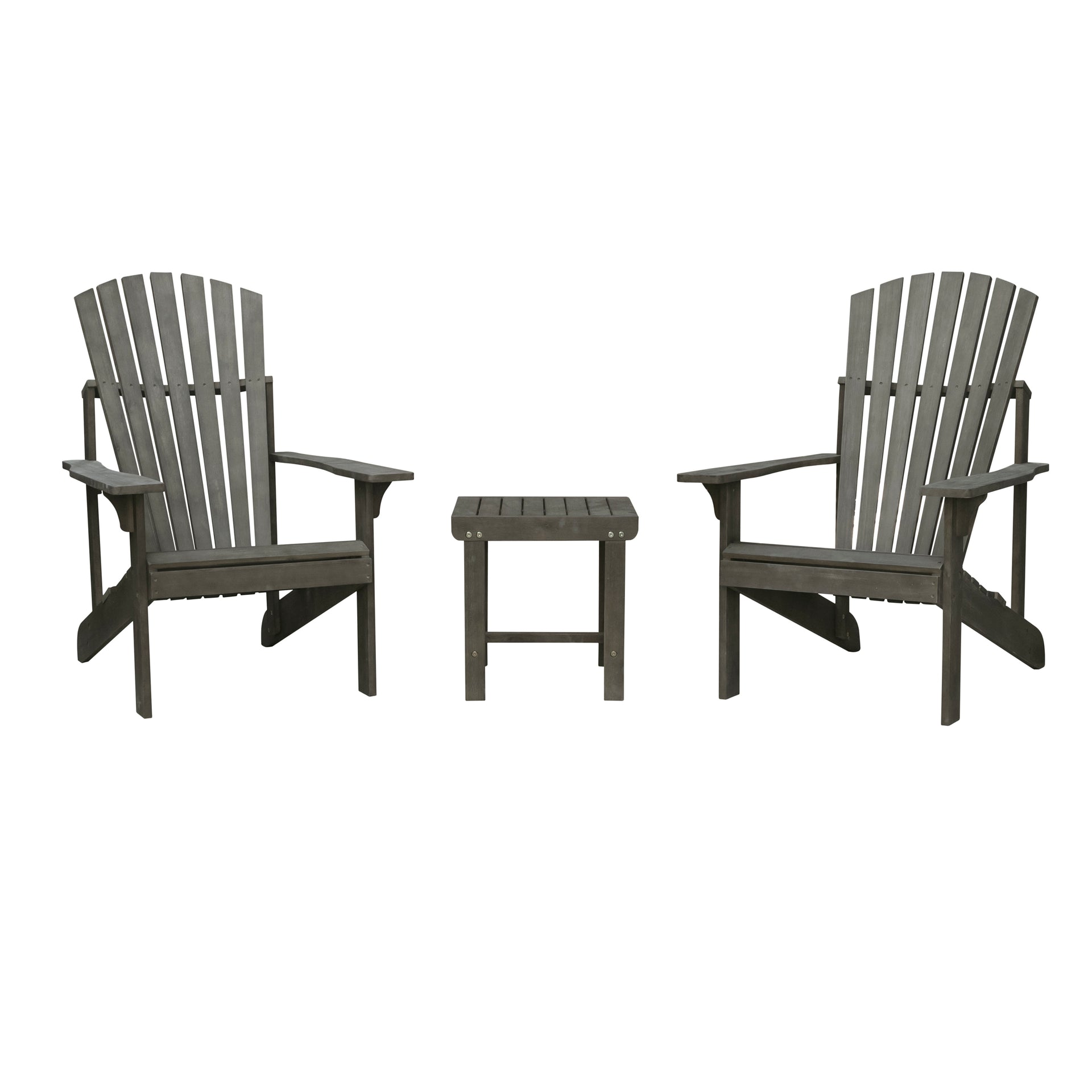 Vifah Renaissance Outdoor Patio Wood 3-Piece Conversation Adirondack Set - Senior.com Adirondack Chairs