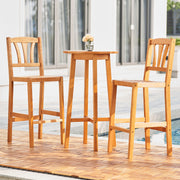 Vifah Kapalua Honey Nautical 3-piece Eucalyptus Wooden Outdoor Bar Set - Senior.com Bar Set